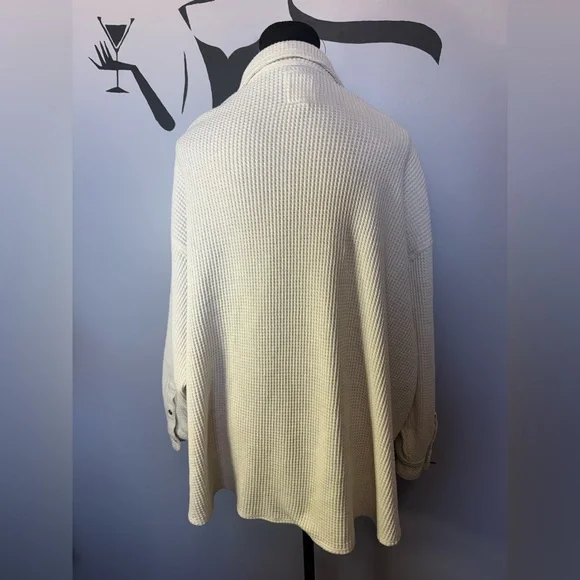 ARIE Lumber Jane Cream Waffle Knit Jacket. PTP 43 - Picture 4 of 8